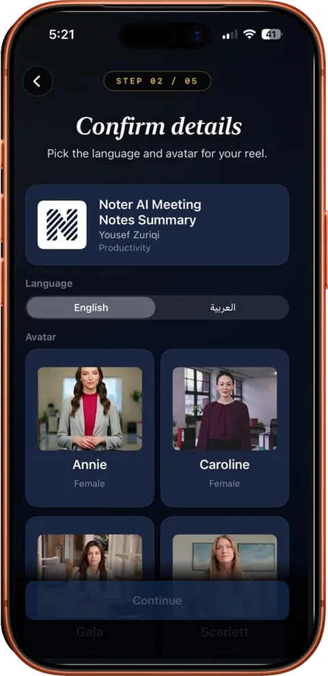 Choosing a language, voice and presenter in Vidpop